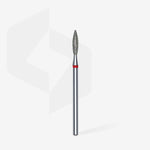 Diamantfräse "Flamme" rot, Durchmesser 2.3 mm / Arbeitsteil 10 mm
