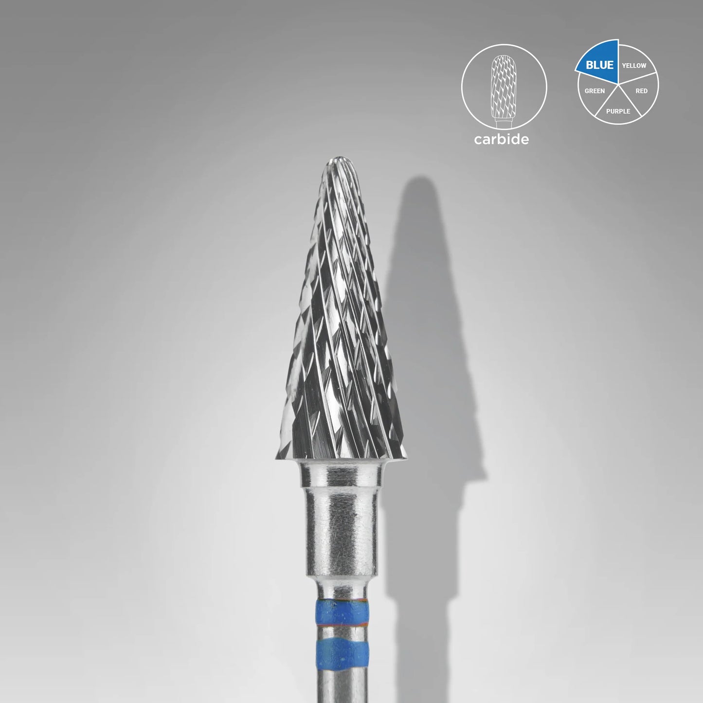 Hartmetallfräse für Linkshänder ""Kegel"" blau EXPERT, Durchmesser 6 mm / Arbeitslänge 14 mm