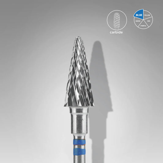 Hartmetallfräse für Linkshänder ""Kegel"" blau EXPERT, Durchmesser 6 mm / Arbeitslänge 14 mm