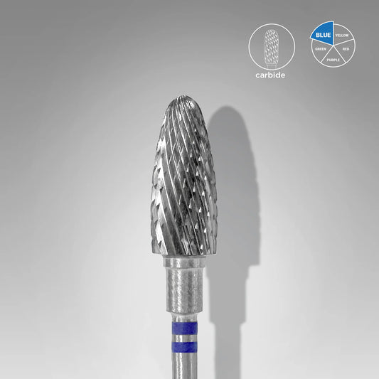 Hartmetallfräse für Linkshänder „Mais“, blau, Durchmesser 6 mm / Arbeitsteil 14 mm