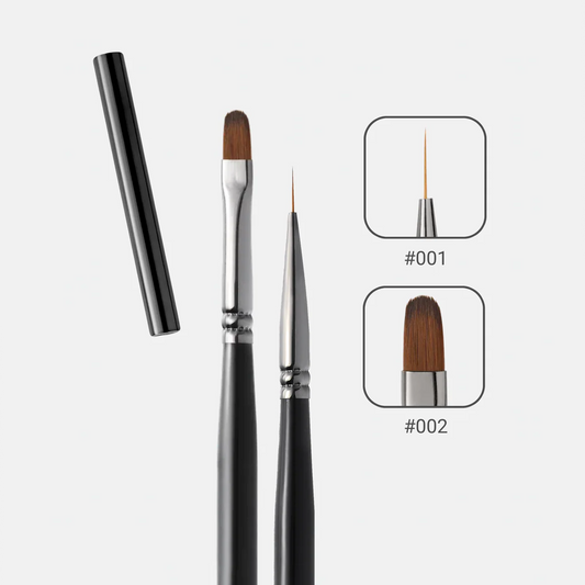 Manicure Brushes, 2Pcs (Black)