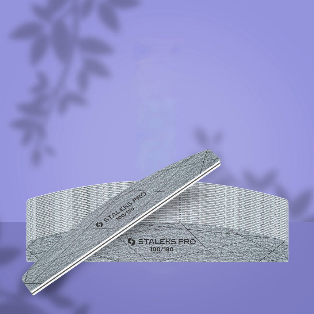 STALEKS SMART 40 Mineralische Halbmond-Feile für Nägel, 100/180 Grit (25 Stück)