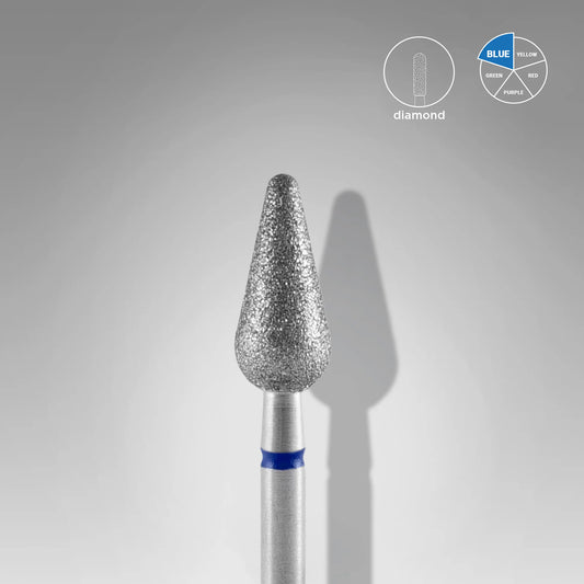 Diamantfräse "Spitzbirne" blau, Durchmesser 5 mm / Arbeitsteil 12 mm