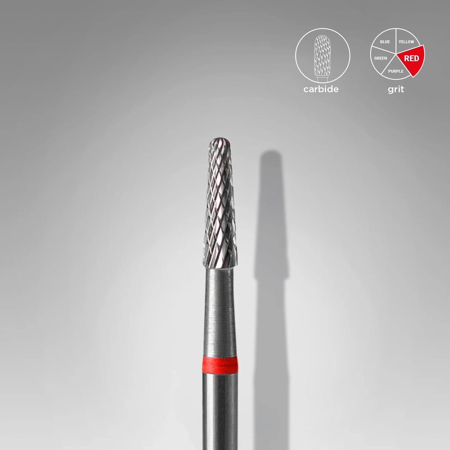 Hartmetallfräse "Kegel", rot, Durchmesser 2.3 mm / Arbeitsbereich 8 mm