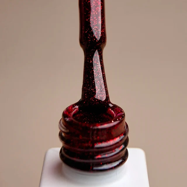 Gel Polish Glitter Dark Red,  8ml