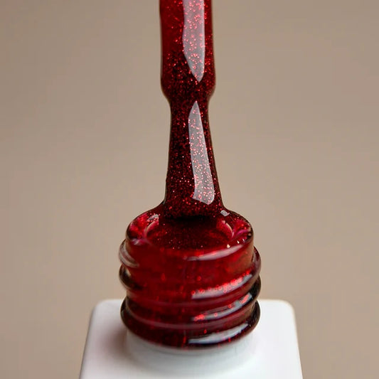 Gel Polish Glitter Red,  8ml